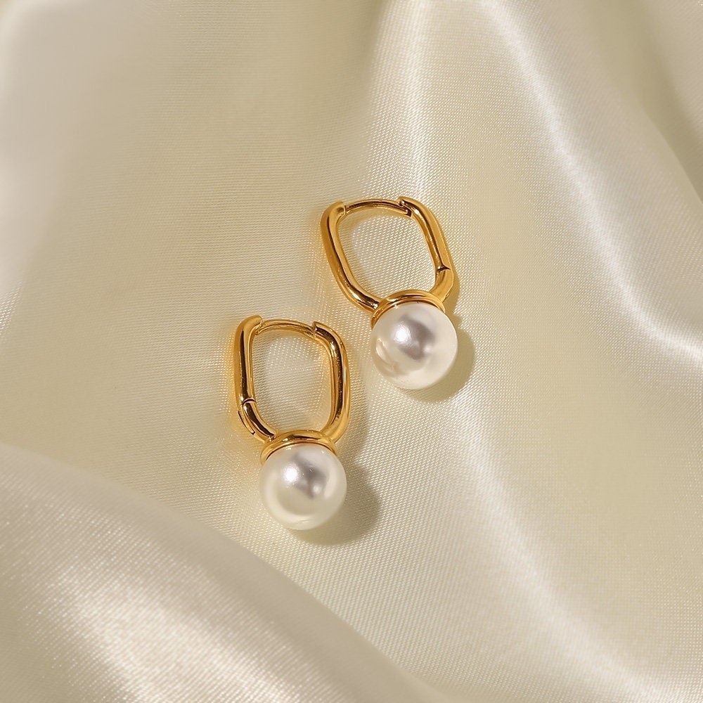 Pearl Drop Hoops - Women's Earrings - Someone & HerOwn