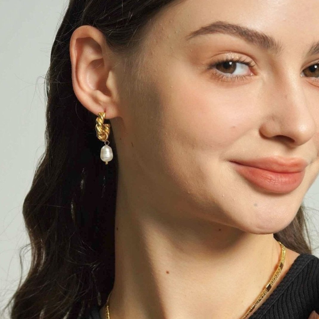 Pearl Drop Hoops - Women's Earrings - Someone & HerOwn