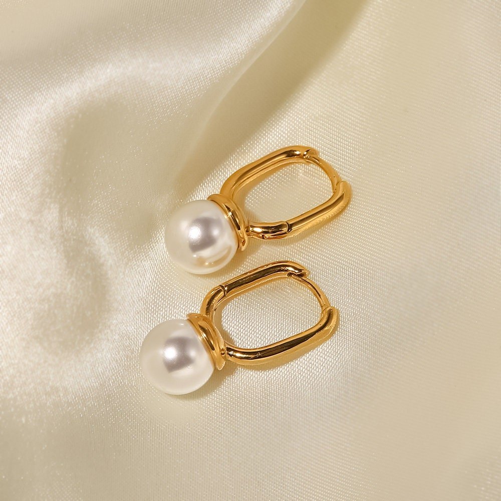 Pearl Drop Hoops - Women's Earrings - Someone & HerOwn