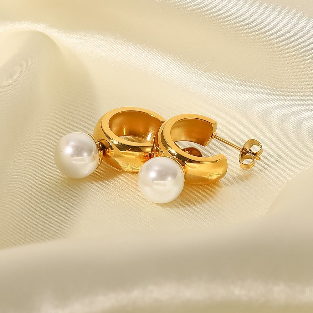 Pearl Hoop Earrings - Women's Earrings - Someone & HerOwn