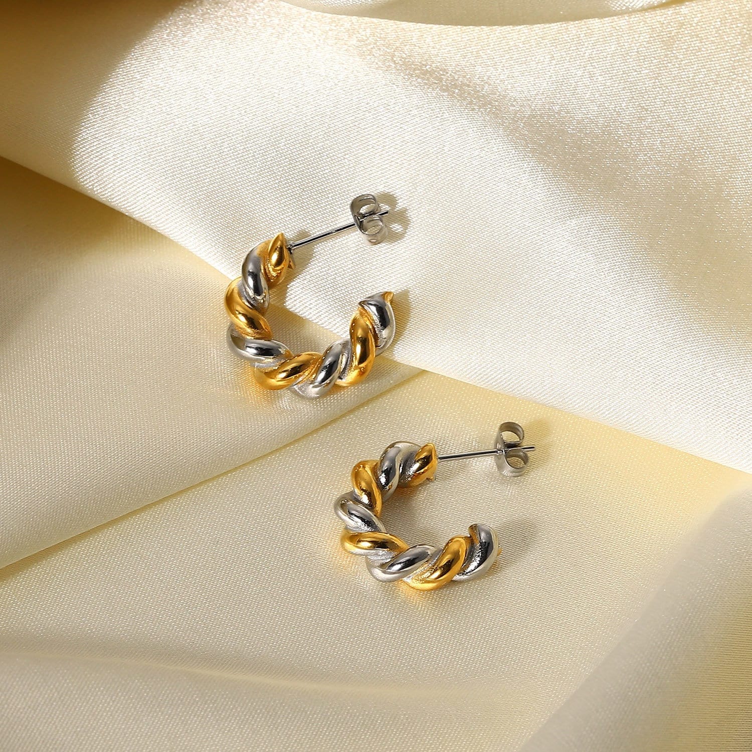 Two Tone Hoop Earrings - Women's Earrings - Someone & HerOwn