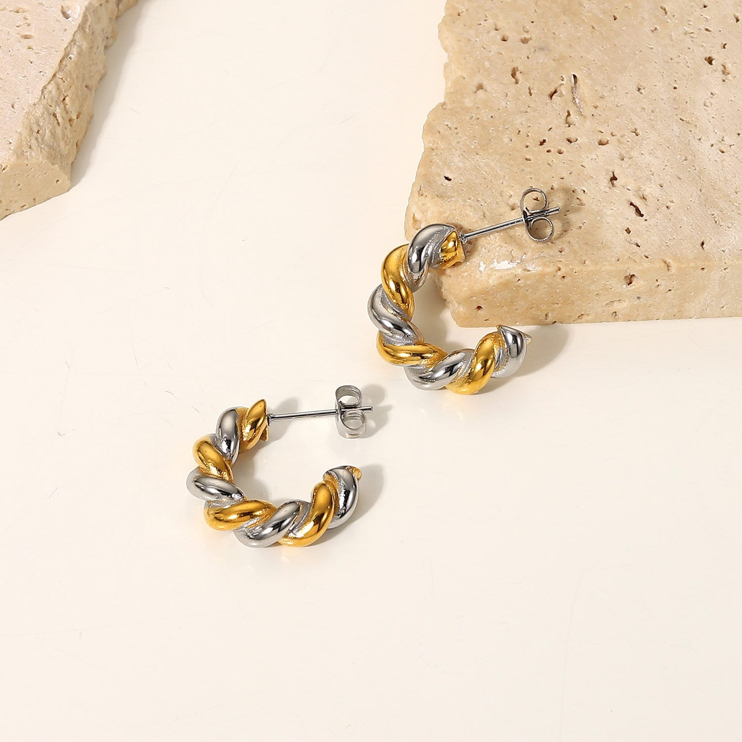 Two Tone Hoop Earrings - Women's Earrings - Someone & HerOwn