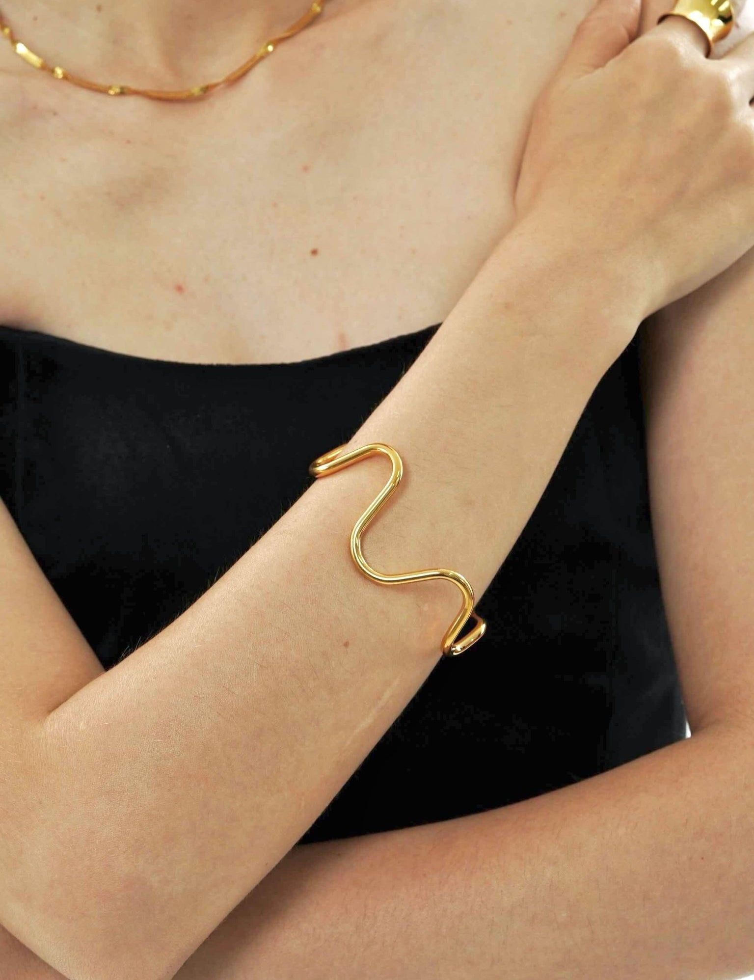 Wavy Open Cuff Bracelet - Women's Bracelets - Someone & HerOwn