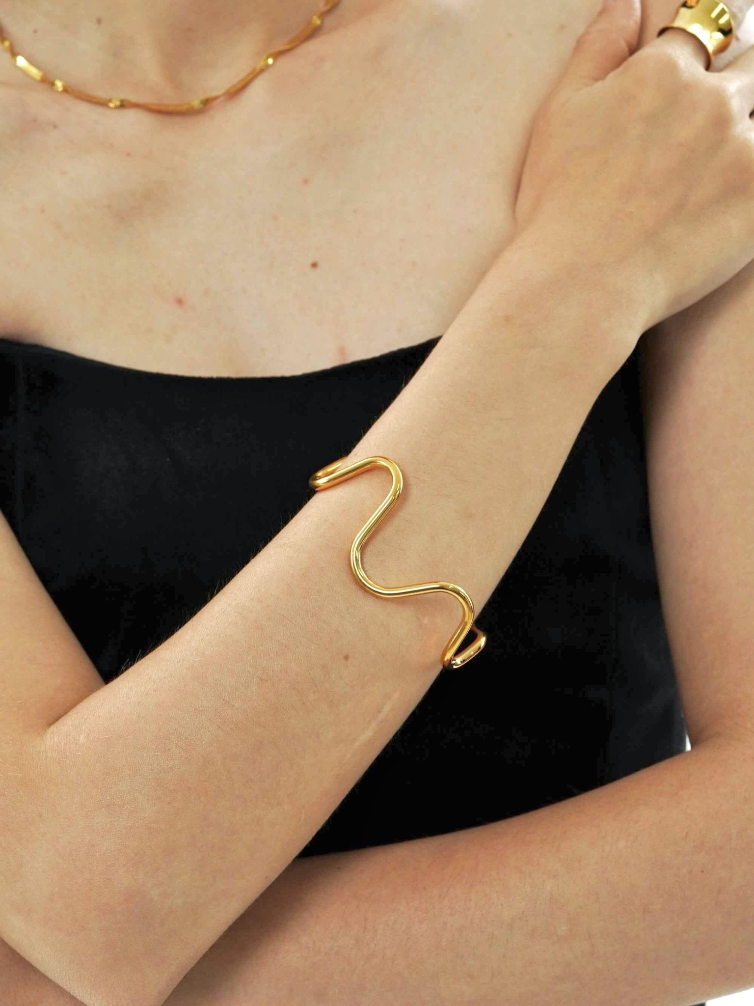 Wavy Open Cuff Bracelet - Women's Bracelets - Someone & HerOwn